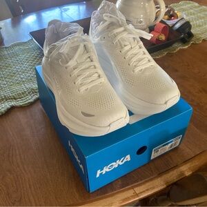 Hoka All-White Athletic Sneakers